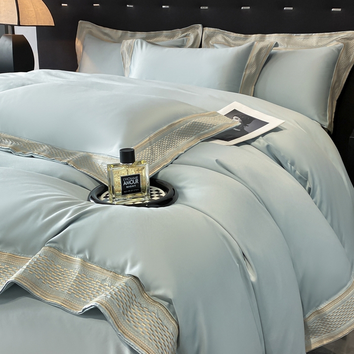 91家纺网 家纺一手货源 找家纺 欧乐蒂 2025新款高支高密水洗贡缎全棉四件套-简爱 简爱梵星兰