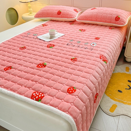 91家纺网 家纺一手货源 找家纺 （总）眠势力 2025新款牛奶绒床垫保暖床褥子夹棉加厚秋冬季印花床护垫