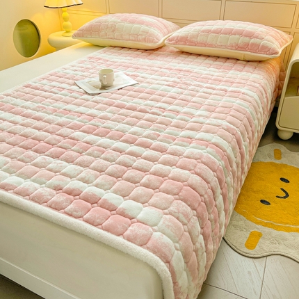 91家纺网 家纺一手货源 找家纺 （总）眠势力 2025新款牛奶绒床垫保暖床褥子夹棉加厚秋冬季印花床护垫