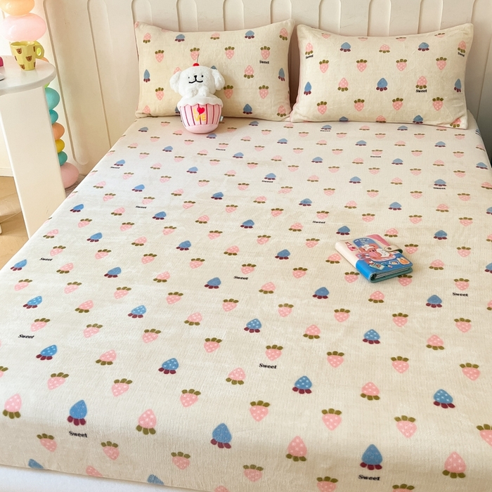 91家纺网 家纺一手货源 找家纺  星座家纺 2025新款小清新牛奶绒单床笠 小萝卜