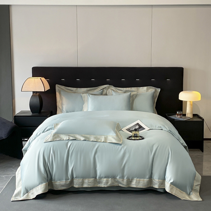 91家纺网 家纺一手货源 找家纺 欧乐蒂 2025新款高支高密水洗贡缎全棉四件套-简爱 简爱梵星兰