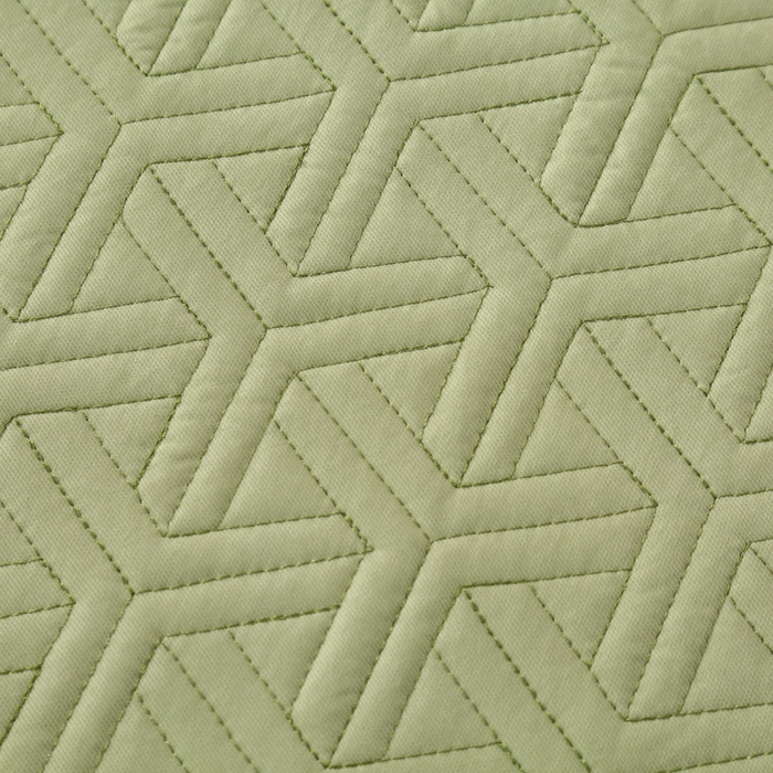 91家纺网 家纺一手货源 找家纺 OL家纺 2024新款磨毛暖绒床盖夹棉四件套刺绣轻奢风 苹果绿