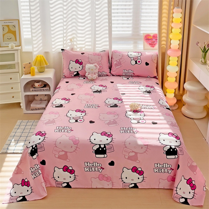 91家纺网 家纺一手货源 找家纺 名兮家居 2024新款正版授权经典奥特曼-三丽鸥全棉床单【含防伪标】 爱心kt