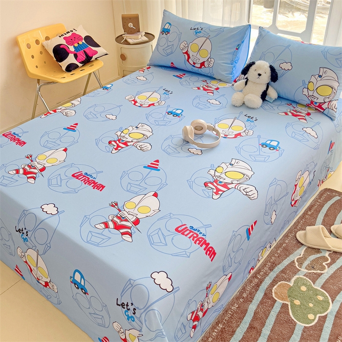 91家纺网 家纺一手货源 找家纺 名兮家居 2024新款正版授权经典奥特曼-三丽鸥全棉床单【含防伪标】 奥特兄弟