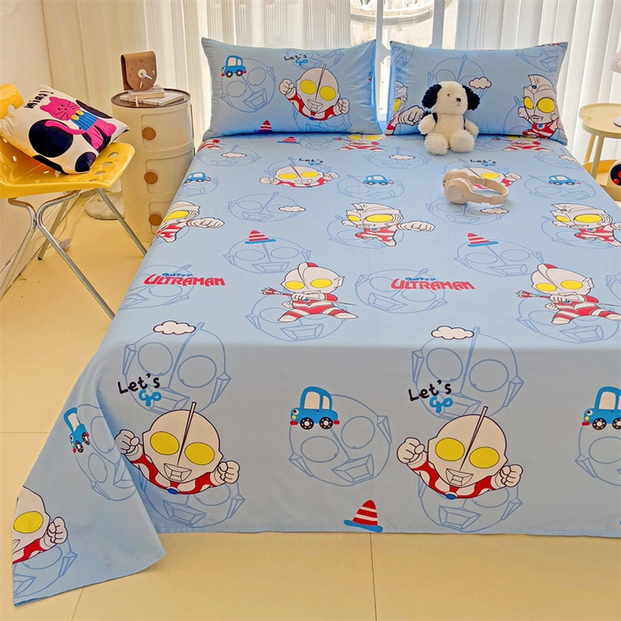 91家纺网 家纺一手货源 找家纺 名兮家居 2024新款正版授权经典奥特曼-三丽鸥全棉床单【含防伪标】 奥特兄弟