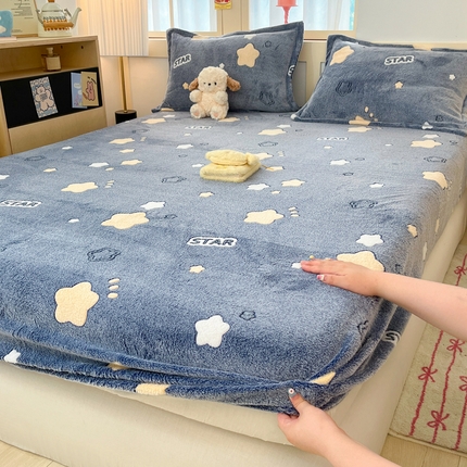 91家纺网 家纺一手货源 找家纺 （总）川悦生活 2024新款高克重雪花绒加厚保暖床笠