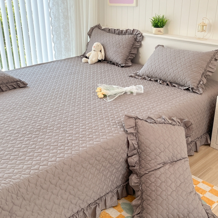 91家纺网 家纺一手货源 找家纺 暖居 2024支持定制纯棉榻榻米四件套全棉农村单件大炕盖纯色床单三件套系列 夜空灰  