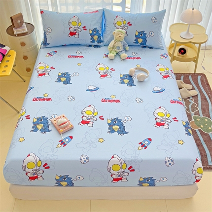 91家纺网 家纺一手货源 找家纺 （总）名兮家居 2024新款正版授权经典奥特曼-三丽鸥全棉印花床笠【含防伪标】