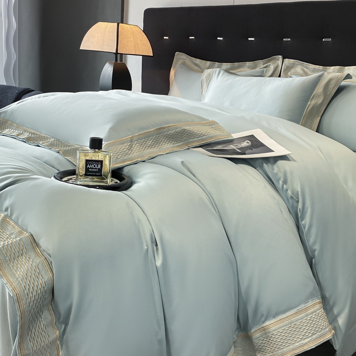 91家纺网 家纺一手货源 找家纺 欧乐蒂 2025新款高支高密水洗贡缎全棉四件套-简爱 简爱梵星兰