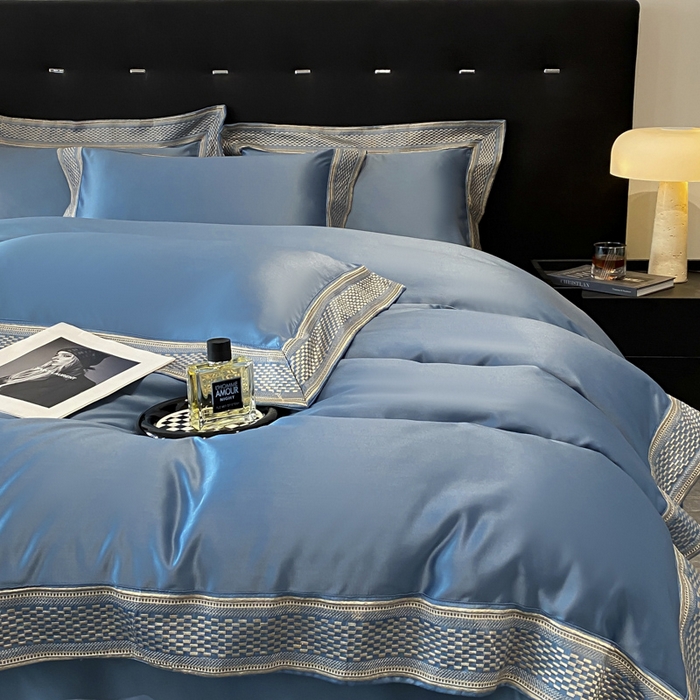 91家纺网 家纺一手货源 找家纺 欧乐蒂 2025新款高支高密水洗贡缎全棉四件套-简爱 简爱宾利兰