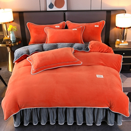 91家纺网 家纺一手货源 找家纺 （总）董成龙2025新款床裙款230克A类全消光婴儿级纯色牛奶绒四件套