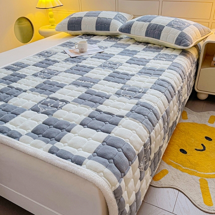 91家纺网 家纺一手货源 找家纺 （总）眠势力 2025新款牛奶绒床垫保暖床褥子夹棉加厚秋冬季印花床护垫