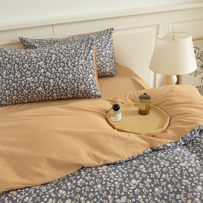 91家纺网 家纺一手货源 找家纺 2024秋冬新款印花全棉磨毛冬季加厚纯棉磨毛三件套四件套系列 尔樱