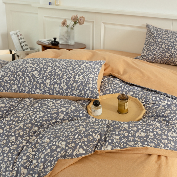 91家纺网 家纺一手货源 找家纺 2024秋冬新款印花全棉磨毛冬季加厚纯棉磨毛三件套四件套系列 尔樱