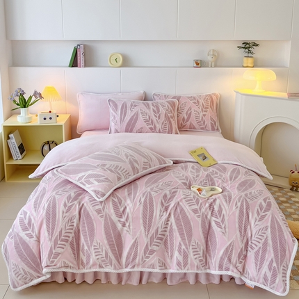 91家纺网 家纺一手货源 找家纺 首选家纺 2024新款立体雕花绒四件套 素色主义