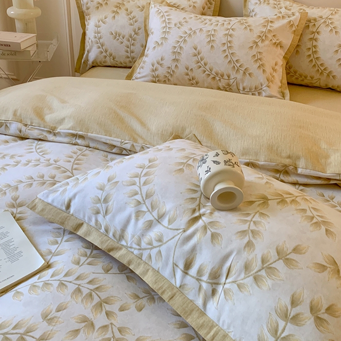 91家纺网 家纺一手货源 找家纺 2024新款全棉磨毛印花系列四件套 仙草