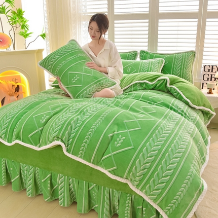 91家纺网 家纺一手货源 找家纺 （总）董成龙家纺 2025新款220克印花牛奶绒四件套A类全消光婴儿级加厚立体四件套