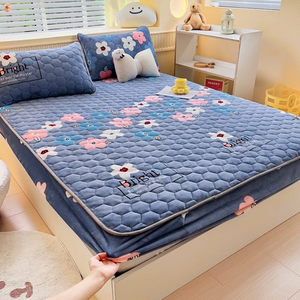 91家纺网 家纺一手货源 找家纺 （总）情煊家纺 2024新款保暖牛奶绒夹棉床笠-床笠款牛奶绒床笠三件套