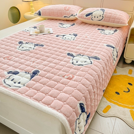 91家纺网 家纺一手货源 找家纺 （总）眠势力 2025新款牛奶绒床垫保暖床褥子夹棉加厚秋冬季印花床护垫