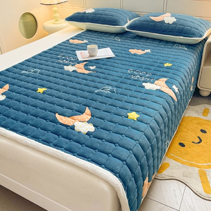 91家纺网 家纺一手货源 找家纺 （总）眠势力 2025新款牛奶绒床垫保暖床褥子夹棉加厚秋冬季印花床护垫