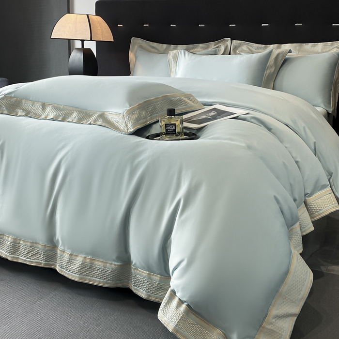 91家纺网 家纺一手货源 找家纺 欧乐蒂 2025新款高支高密水洗贡缎全棉四件套-简爱 简爱梵星兰