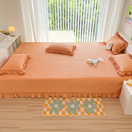 91家纺网 家纺一手货源 找家纺 （总）暖居 2024支持定制纯棉榻榻米四件套全棉农村单件大炕盖纯色床单三件套系列