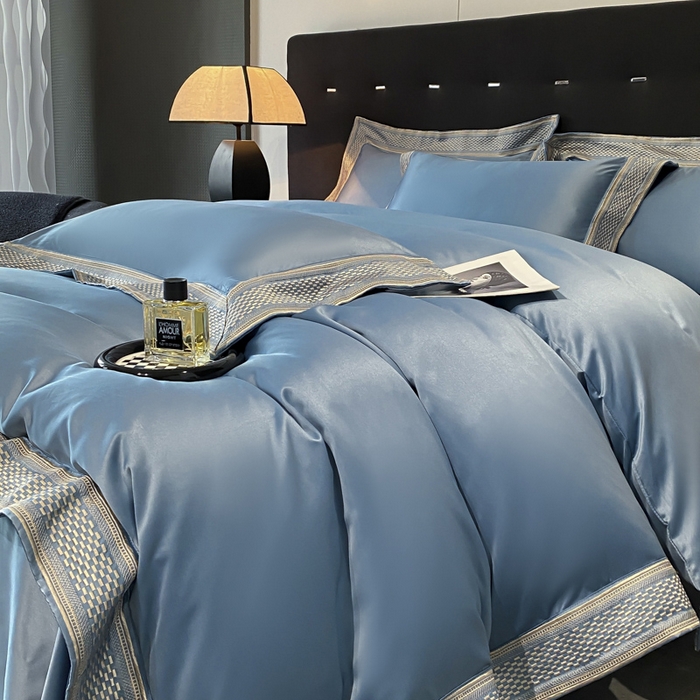 91家纺网 家纺一手货源 找家纺 欧乐蒂 2025新款高支高密水洗贡缎全棉四件套-简爱 简爱宾利兰