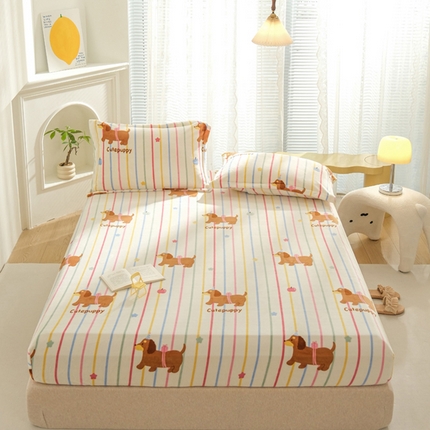 91家纺网 家纺一手货源 找家纺 （总）2025新款200g加厚超柔牛奶绒印花保暖床笠