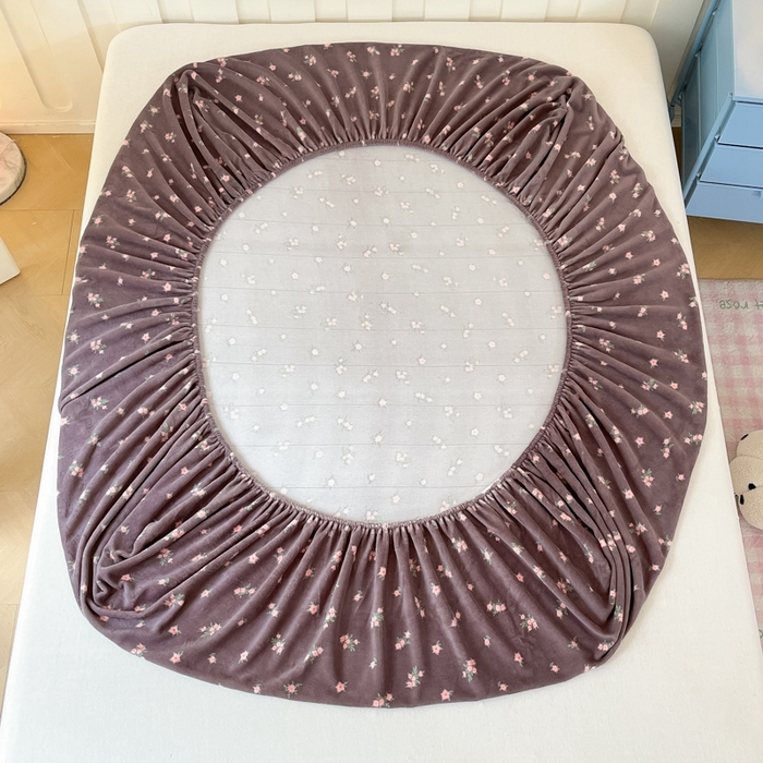 91家纺网 家纺一手货源 找家纺  星座家纺 2025新款小清新牛奶绒单床笠 小碎花