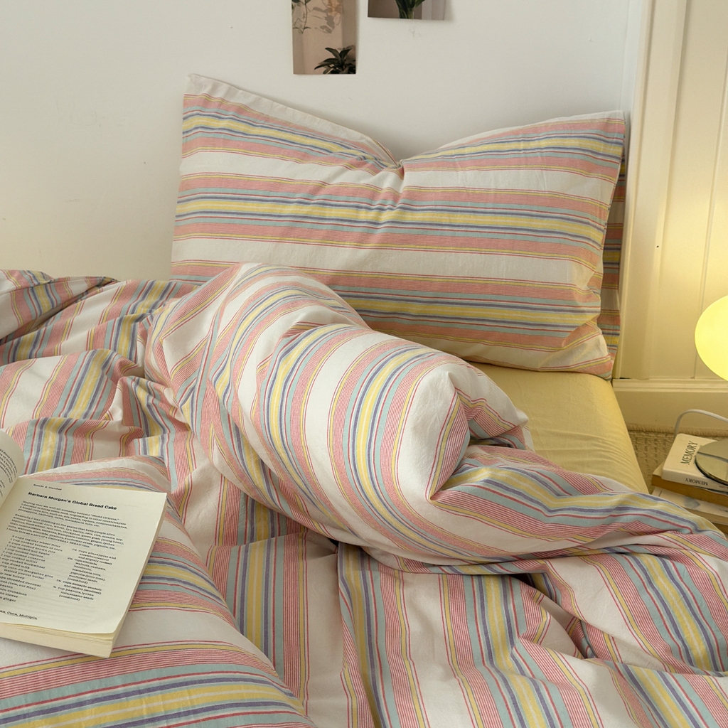 91家纺网 家纺一手货源 找家纺 （总）久典家居 2024新款水洗棉条纹系列单被套