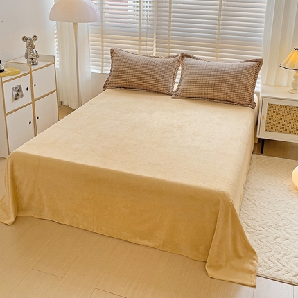 91家纺网 家纺一手货源 找家纺 （总）简一 2024新款牛奶绒无印风ins风方格系列-单床单