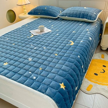 91家纺网 家纺一手货源 找家纺 （总）眠势力 2025新款牛奶绒床垫保暖床褥子夹棉加厚秋冬季印花床护垫