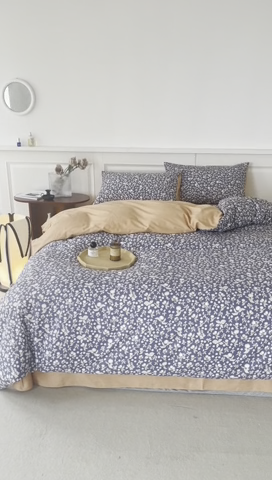 91家纺网 家纺一手货源 找家纺 2024秋冬新款印花全棉磨毛冬季加厚纯棉磨毛三件套四件套系列 尔樱