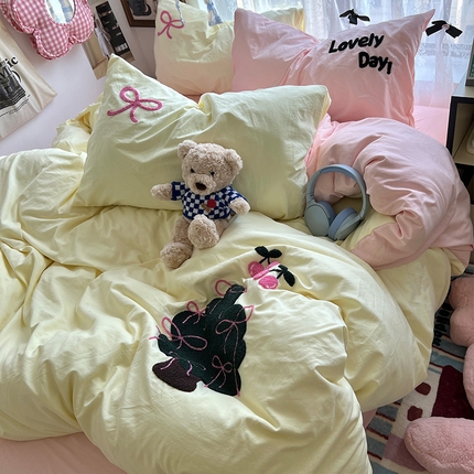 91家纺网 家纺一手货源 找家纺 （总）2024新款大版毛巾绣水洗棉四件套