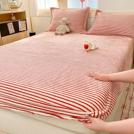 91家纺网 家纺一手货源 找家纺 （总）川悦生活 2024新款高克重雪花绒加厚保暖床笠