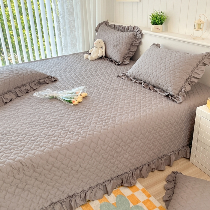 91家纺网 家纺一手货源 找家纺 暖居 2024支持定制纯棉榻榻米四件套全棉农村单件大炕盖纯色床单三件套系列 夜空灰  