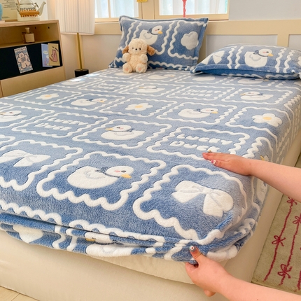 91家纺网 家纺一手货源 找家纺 （总）川悦生活 2024新款高克重雪花绒加厚保暖床笠