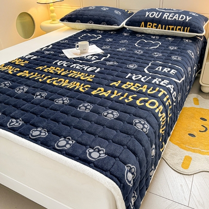 91家纺网 家纺一手货源 找家纺 （总）眠势力 2025新款牛奶绒床垫保暖床褥子夹棉加厚秋冬季印花床护垫