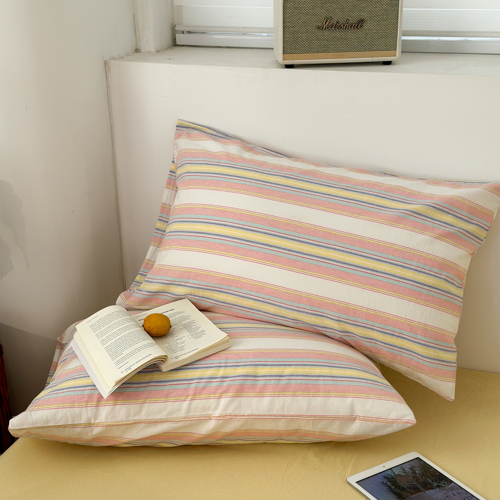 91家纺网 家纺一手货源 找家纺 久典家居 2024新款水洗棉条纹系列单被套 米娅