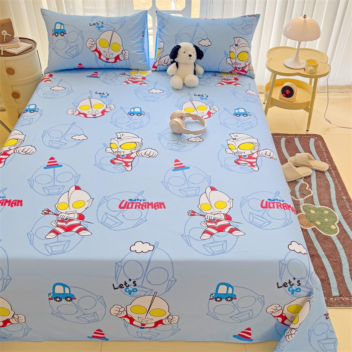 91家纺网 家纺一手货源 找家纺 名兮家居 2024新款正版授权经典奥特曼-三丽鸥全棉床单【含防伪标】 奥特兄弟