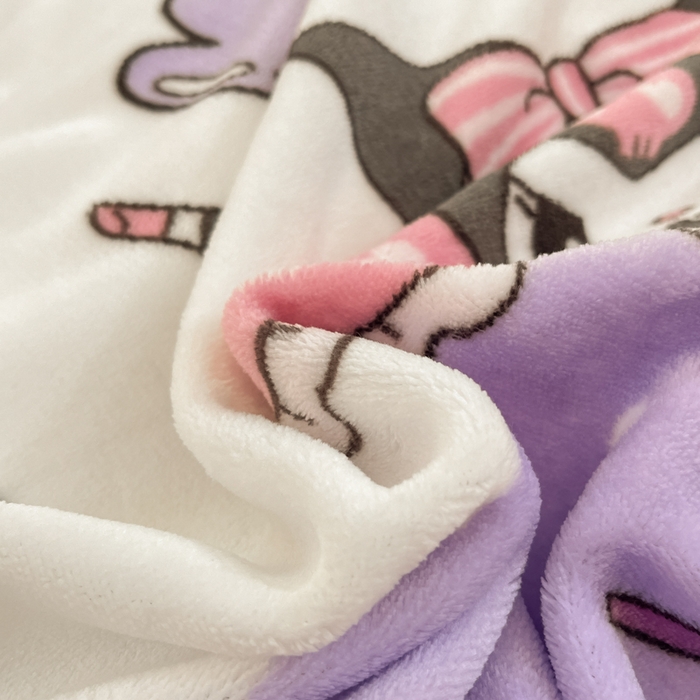 91家纺网 家纺一手货源 找家纺 桃子家居 2024新款三丽鸥卡通加厚高克重200克牛奶绒系列四件套 绒三丽鸥-公主库洛米