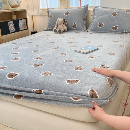 91家纺网 家纺一手货源 找家纺 （总）川悦生活 2024新款高克重雪花绒加厚保暖床笠