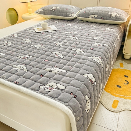 91家纺网 家纺一手货源 找家纺 （总）眠势力 2025新款牛奶绒床垫保暖床褥子夹棉加厚秋冬季印花床护垫