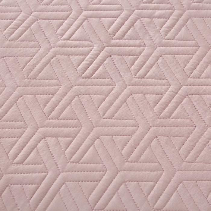 91家纺网 家纺一手货源 找家纺 OL家纺 2024新款磨毛暖绒床盖夹棉四件套刺绣轻奢风 樱花粉