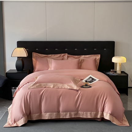 91家纺网 家纺一手货源 找家纺 （总）欧乐蒂 2025新款高支高密水洗贡缎全棉四件套-简爱