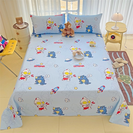 91家纺网 家纺一手货源 找家纺 （总）名兮家居 2024新款正版授权经典奥特曼-三丽鸥全棉床单【含防伪标】