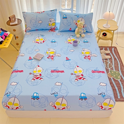 91家纺网 家纺一手货源 找家纺 （总）名兮家居 2024新款正版授权经典奥特曼-三丽鸥全棉印花床笠【含防伪标】