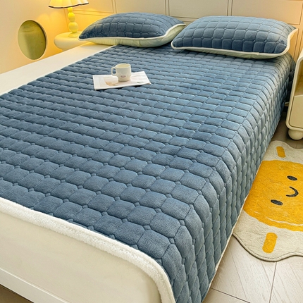 91家纺网 家纺一手货源 找家纺 （总）眠势力 2025新款牛奶绒床垫保暖床褥子夹棉加厚秋冬季印花床护垫