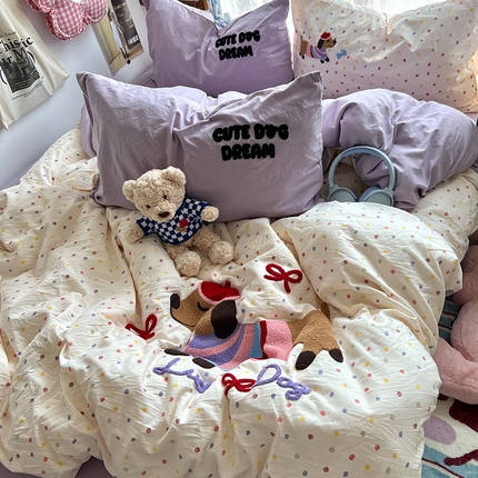 91家纺网 家纺一手货源 找家纺 （总）2024新款大版毛巾绣水洗棉四件套