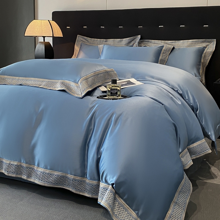 91家纺网 家纺一手货源 找家纺 欧乐蒂 2025新款高支高密水洗贡缎全棉四件套-简爱 简爱宾利兰